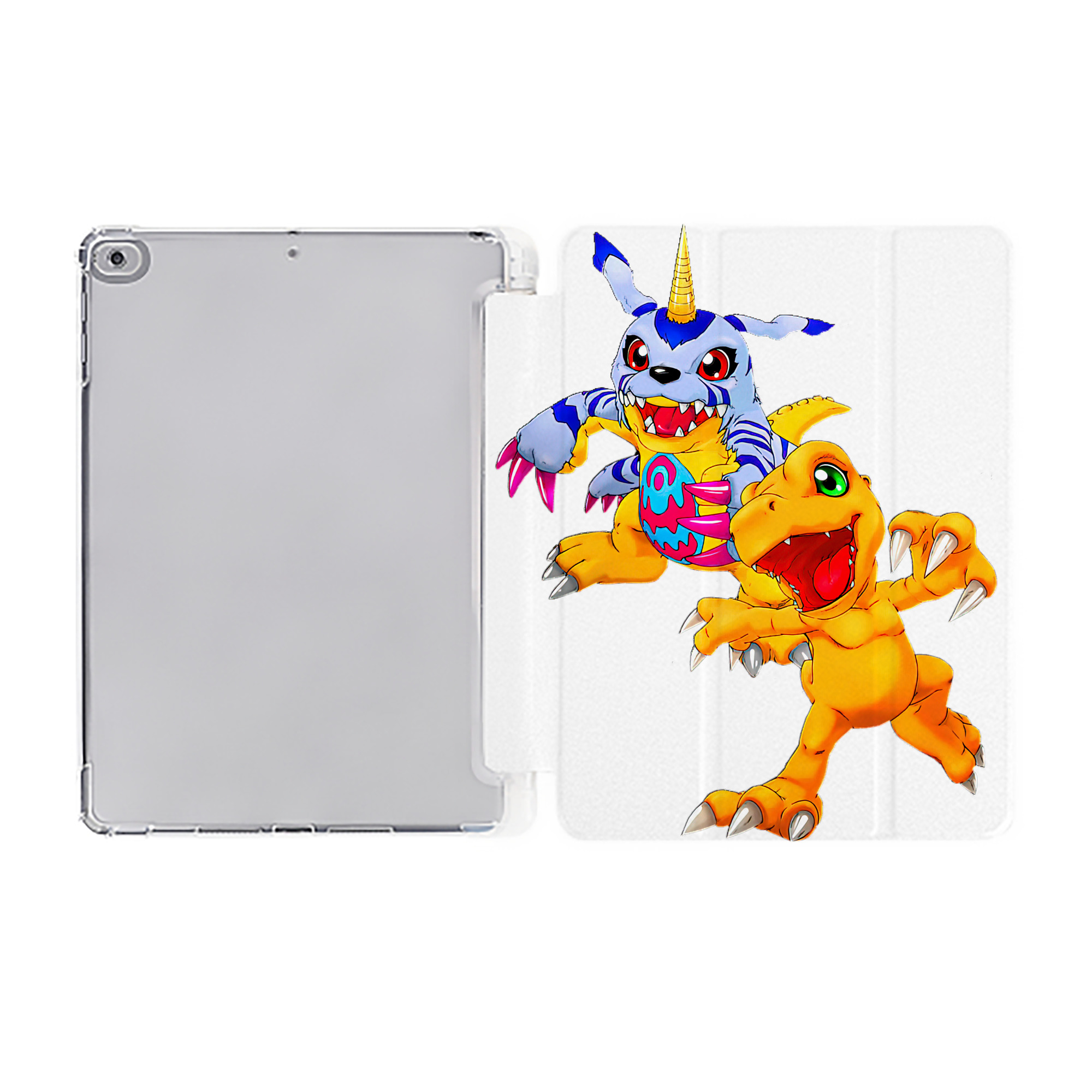 （画像用） Digimon デジタルモンスター/デジモン IPad ケース ペン収納付き 三つ折りスタンド PUレザー×シリコン 対応機種9.5/10.5/10.9インチ